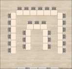 Seating chart template double U shape 27 seats